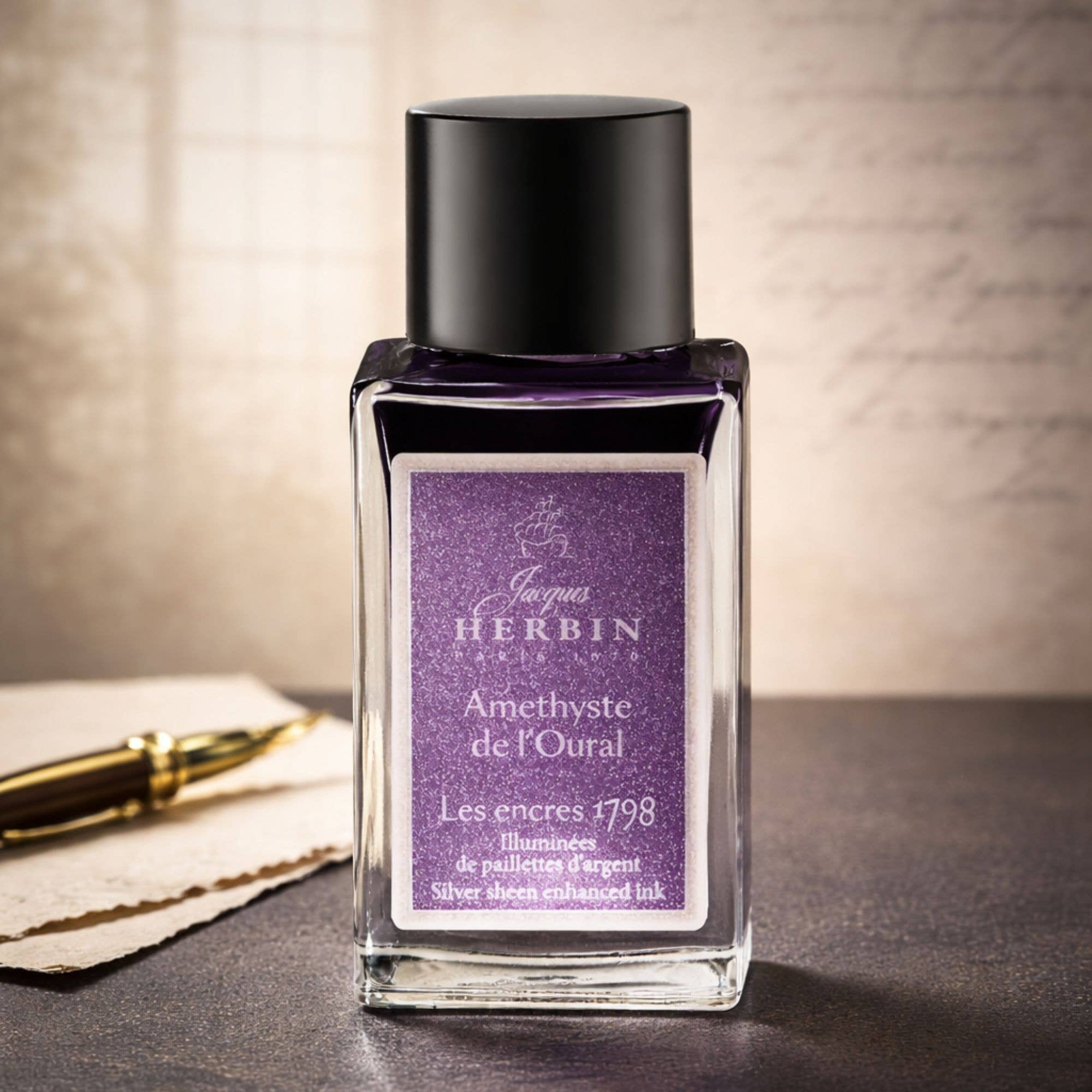 NEW!  Herbin 1798 Anniversary Inks w/ Silver Shimmer - 15ml