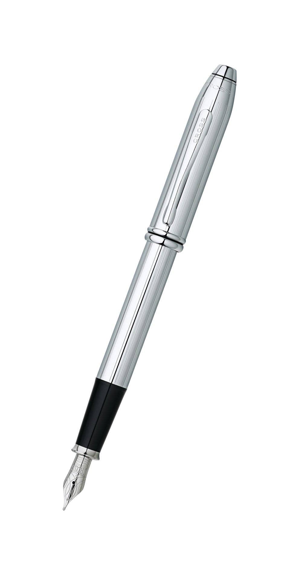 Townsend® Lustrous Chrome Stainless-Steel Medium Nib Fountain Pen