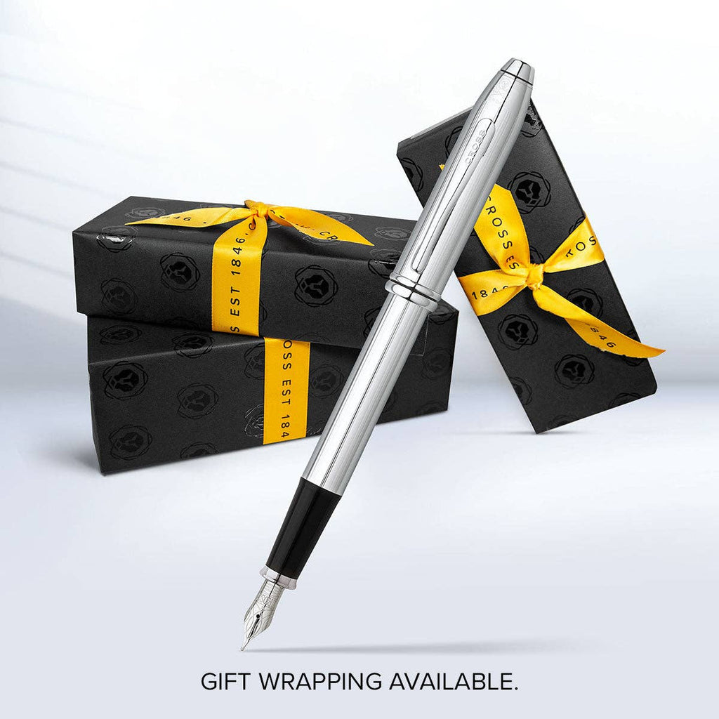 Townsend® Lustrous Chrome Stainless-Steel Medium Nib Fountain Pen